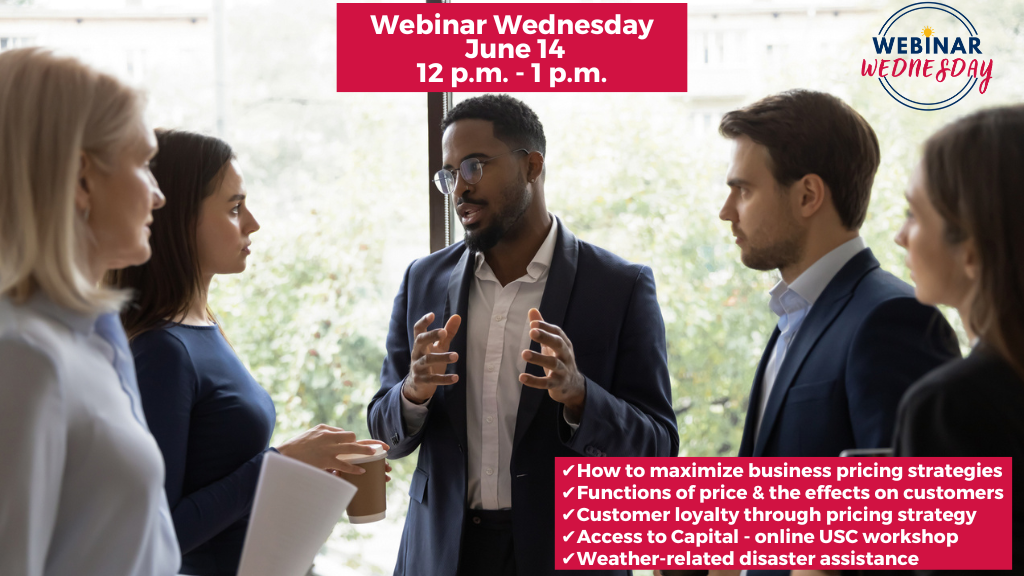 On Wednesday, June 14th, Host and SBDC director, Kelly Bearden will be joined by Shawn Palmer, a certified small business advisor with Washington Small Business Development Center in Redmond, WA. Palmer will discuss functions of price and their effects on customers, pricing strategies for business owners to consider for their industry, and how to increase revenue, maximize profit and build customer loyalty through effective pricing strategies. 