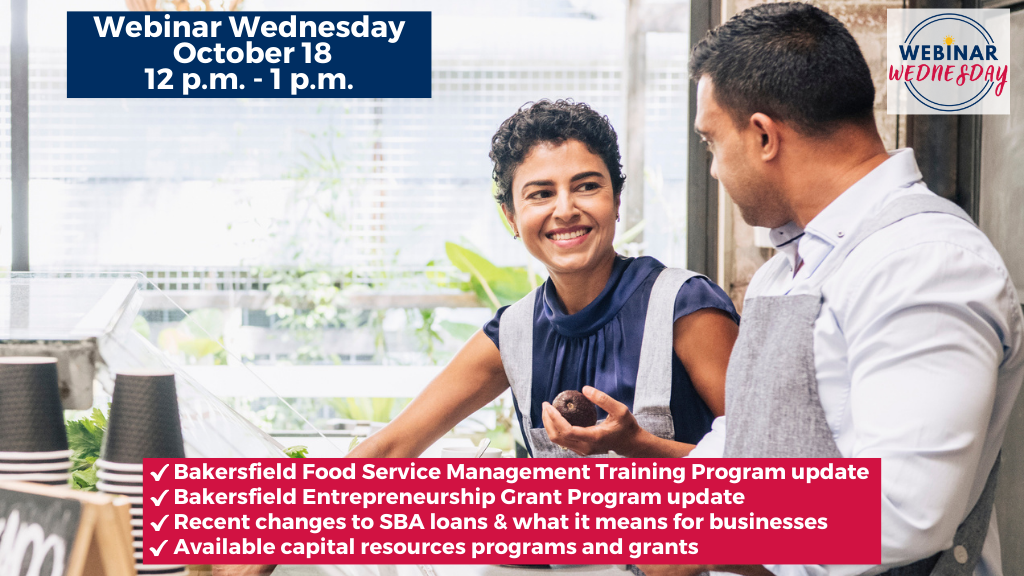 A Hispanic deli owner looks at her Hispanic husband and smiles while making an order